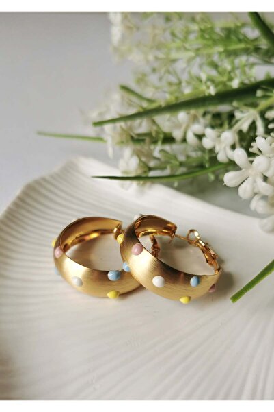 Halley Concept Pastel Confetti Hoop Steel Earrings