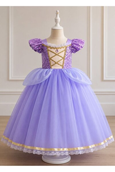 Inovius Costum Disney - Rochie Printesa Roz cu Mov, 6 ANI