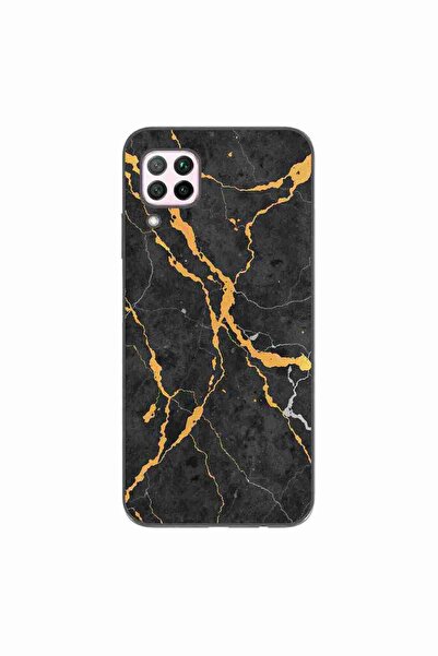 OEM Husa compatibila cu Huawei P40 Lite Silicon Gel Tpu Model Noir Gold Marble
