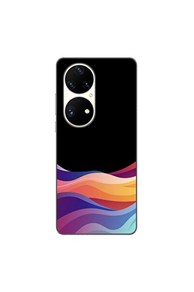 OEM Husa compatibila cu Huawei P50 Pro Silicon Gel Tpu Model Neon Waves