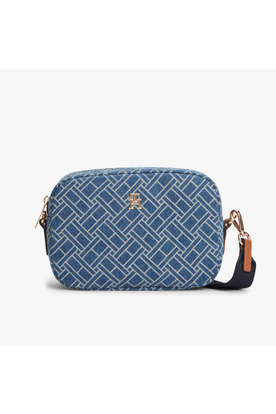 Tommy Hilfiger Kadın Fermuar Kapama Tamamı TH Logo Desenler Uzun Ayarlanabili...