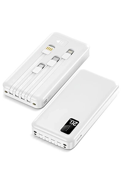 Temiz Pazar 20.000mAh Kablolu Dijital Göstergeli Fenerli Powerbank Dahili Tel...