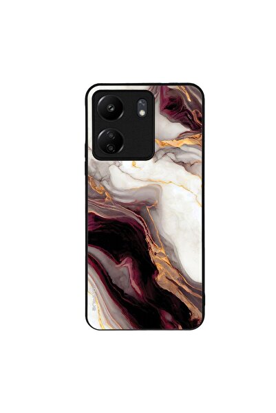Sonique Θήκη Marble Series για Xiaomi Redmi 13C 4G / Poco C65 4G Μπορντώ