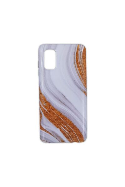 OEM Θήκη Marble Silicon Samsung Galaxy A41 Gold / White
