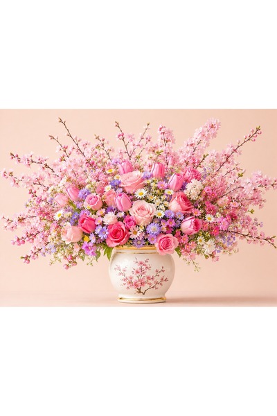 OEM Elegant Canvas Painting with Flowers – Size 60x40 cm