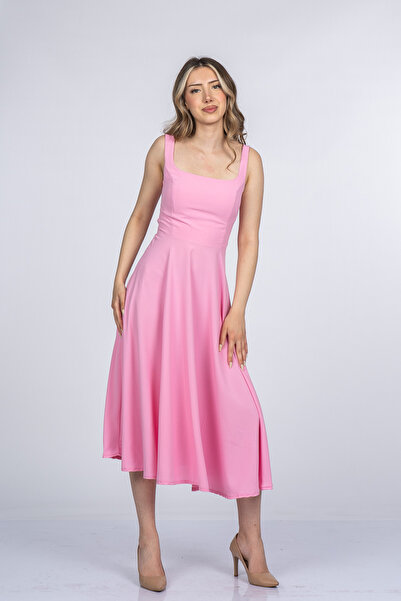 MissVina Mayra Premium Strappy Square Neck Long Midi Dress 50411