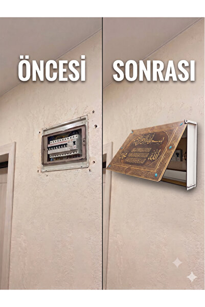 YALOVA SHOP Dekoratif Sigorta Kutusu Kapağı - Ahşap Elektrik Panosu Gizleme K...