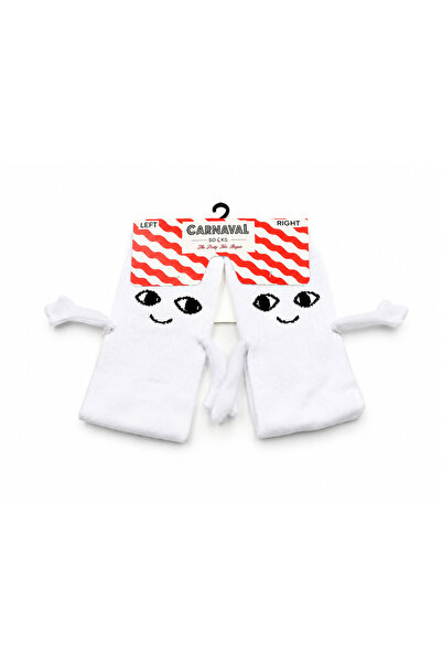SOCKSBULL El Ele Tutuşan Halay Çeken Beyaz Pamuklu Unisex Spor-Soket Çorabı