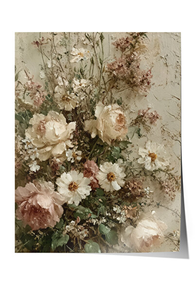 Zestia Poster de perete vintage, poster cu flori în tonuri delicate nr.: 20159