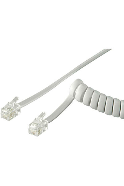 goobay Σπιράλ Καλώδιο Τηλεφώνου RJ10 4P4C 2μ Λευκό (50246)