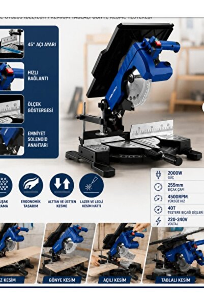 İBELTECH 305'LİK TABLALI GÖNYE KESME LAZERLİ
