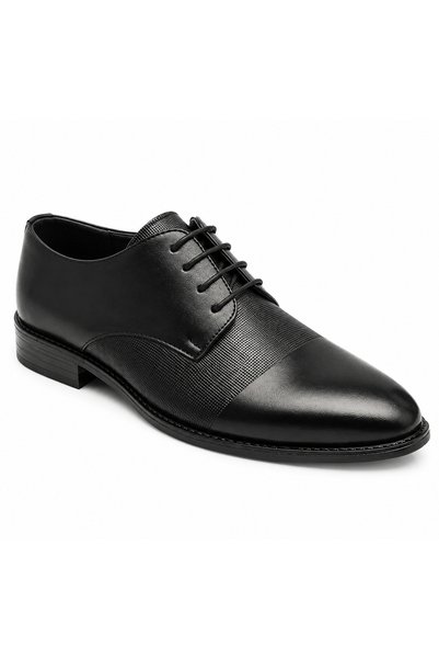 Ayakkabı Vakti Men's Black Classic Lace-Up Casual and Office Shoes