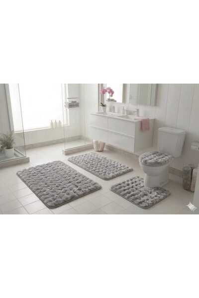 SHAGY HOME 4 LÜ BANYO PASPASI BUBBLE KAYMAZ TABAN KLOZET TAKIMI BÜYÜK ÖLÇÜLER