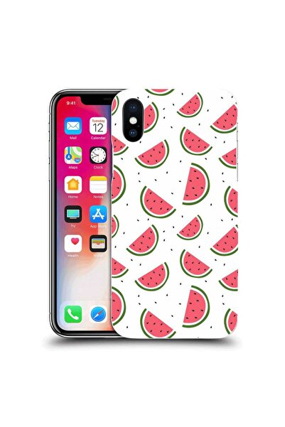 OEM Husa compatibila cu Apple iPhone XS Silicon Gel Tpu Model Watermelons Pat...