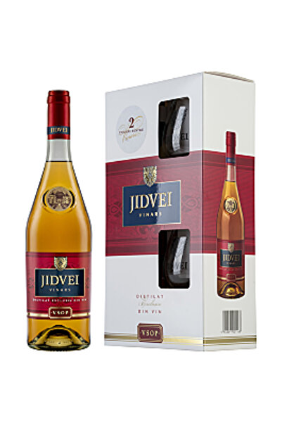 Jidvei Brandy VSOP cu două pahare, 0.7L, 42%