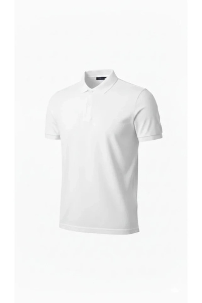 Generic Brand Men's Pique Fabric Buttoned Collar Regular Fit Casual Short Sle...
