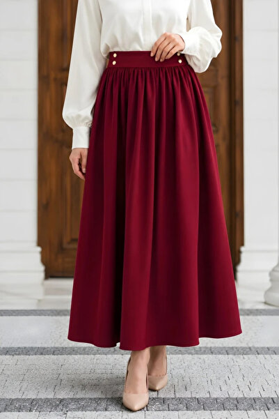 modacofashion Pockets and Draped Dabıl Flared Skirt