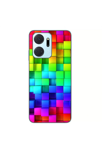 OEM Husa compatibila cu Honor X7a Silicon Gel Tpu Model Colorful Cubes