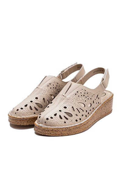 UrbanShoes Sandals platform sandals, Filippo - 3606 Cream Box Perforated