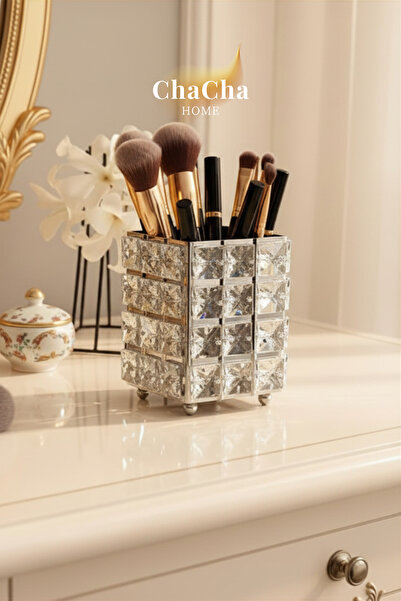 ChaCha Home Metal Decorative Organizer with Crystal Stones – Candle Holder & ...