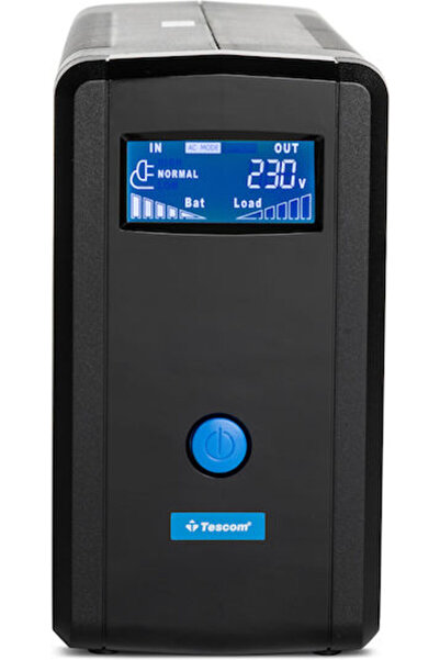 TESCOM Λέο Πλας LCD 2000AP UPS Ενδιάμεσης Γραμμής 2000VA 1200W με 4 Πρίζες Ρε...