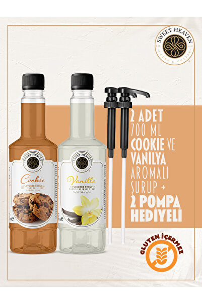 Sweet Heaven Cookie ve Vanilya Kahve Şurubu 2li Set 700ml Pompa Hediyeli