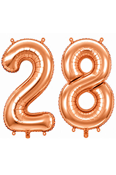 BeySüS 28 Foil Balloons in Rose Gold Color (76 cm)