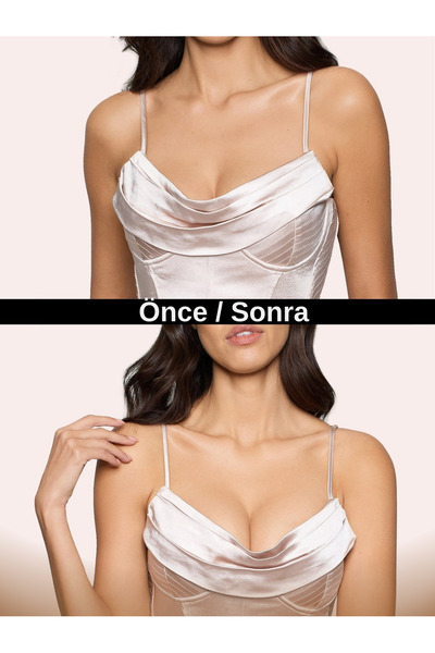 SEBURAM Şeffaf Askılı Göğüs Kaldırıcı Ve Toparlayıcı Silikon Sütyen Backless Sırtı Açık Kıyafetlere Uygun