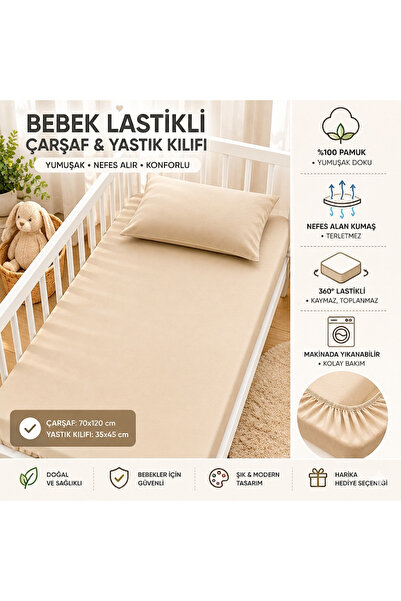 Sahra İpek %100 PAMUK BEBEK LASTİKLİ ÇARŞAF SETİ LÜX 1. SINIF PAMUKLU KUMAŞ