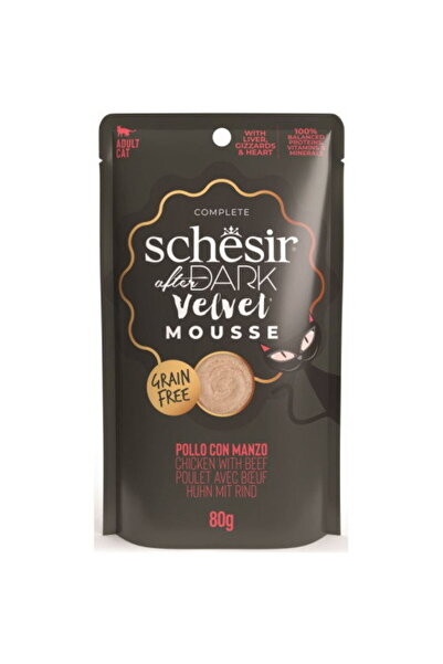 Schesir Plic pentru pisici After Dark Plic, mousse cu Pui si Vita 80 gr