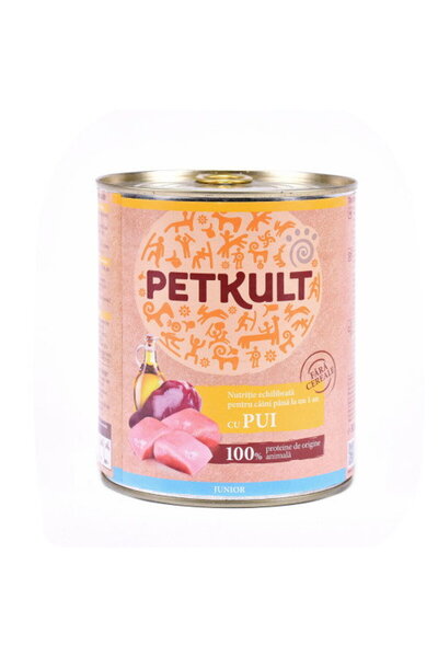 PetKult Hrana umeda pentru caini Junior cu pui 800 g