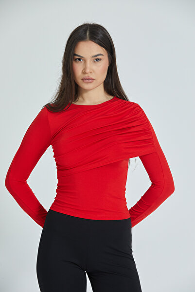 Butik büzgü detaylı bluz