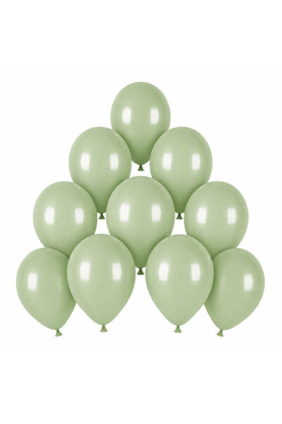 BeySüS Green Color Latex Macaron Balloon (15 cm) - 10 Pieces