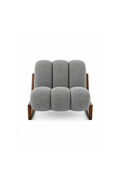 homejoyz Chair in Boucle Fabric and Swedish Wood-Bianco-Off White-78X78X75 cm