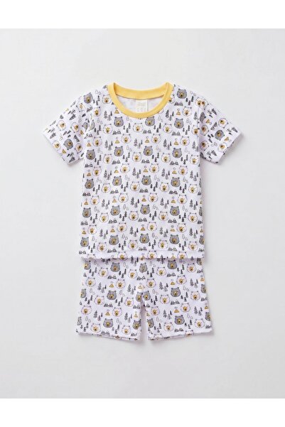 MiniKids Pijama MS imprimata Wild Wild, cu galben