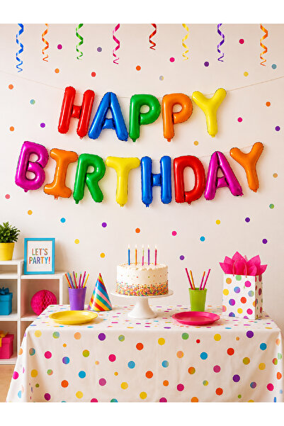 Magique Party "HAPPY BIRTHDAY" Takım Folyo Balon - 13 Harf