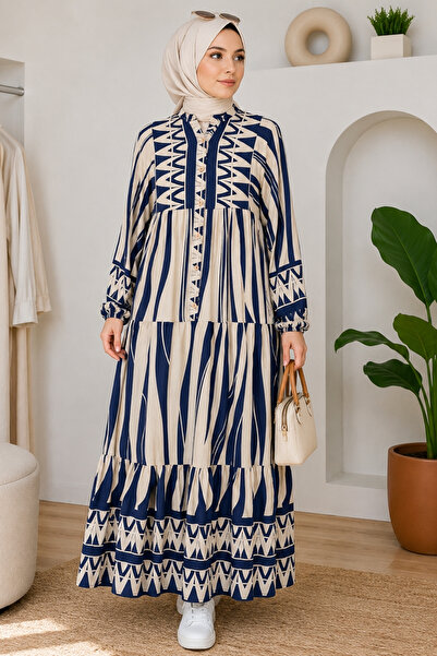 EruZan Women's Patterned Viscose Hijab Dress