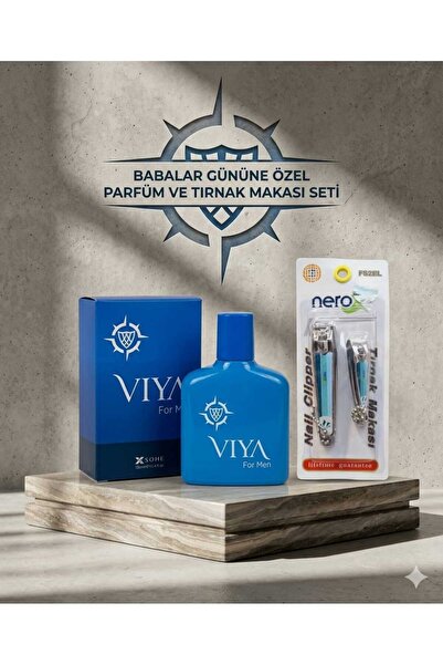 Lider MAGNESİA BABALAR GÜNÜNE ÖZEL VİYA ERKEK PARFÜM 100ML FOR MEN + 2Lİ TIRN...