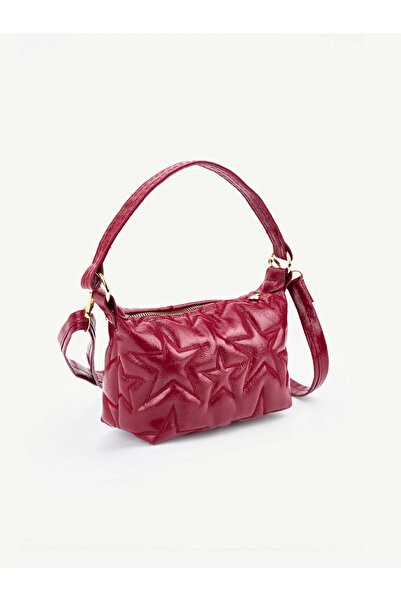 Beshora Palmer Burgundy Star Patterned Women's Shoulder & Crossbody Bag