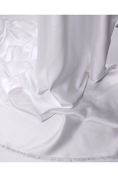 Kumaş Parça White Twill Satin Fabric, Thinly Draped for Shirts & Dresses, Wid...
