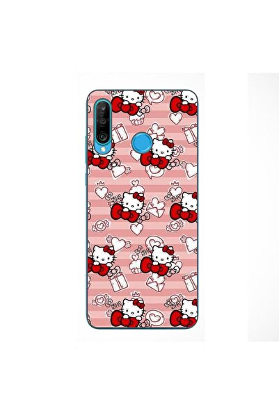 OEM Husa compatibila cu Huawei P30 Lite Silicon Gel Tpu Model Hello Kitty Roz...