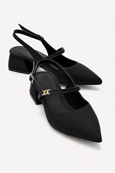 CCWAY AYAKKABI Accessories: Piping Heel Covering Heeled Shoes Black Zra