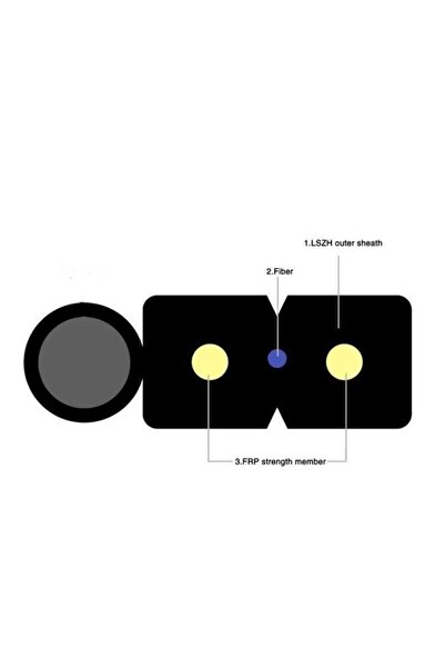 zutech Fibră optică FTTH 2 fibre LSZH 1000 m cu cablu de 1 mm