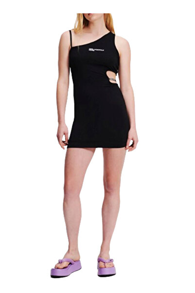 Karl Lagerfeld Γυναικείο KLJ Cut-Out Tank Φόρεμα Μαύρο Jeans 241J1301-J101