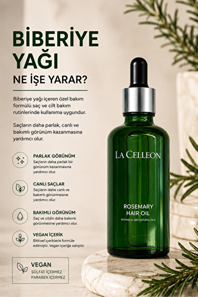 la celleon Biberiye Saç Bakım Seti | Saf Biberiye Suyu 100 ml + Biberiye Saç Yağı 50 ml
