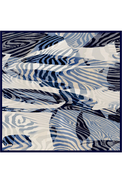 Aker Navy Blue 90X90 Silk Twill Scarf