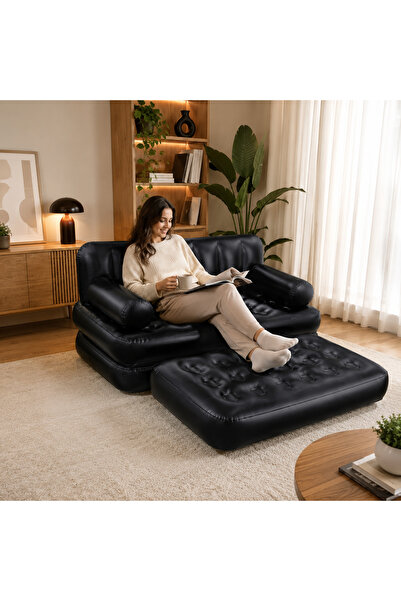 ideal STORE Canapea Gonflabila 5 in 1 idealSTORE, Pat Dublu si Sezlong, 188x1...
