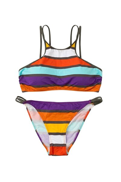 Argento dolgusuz balensiz renkli bikini takımı