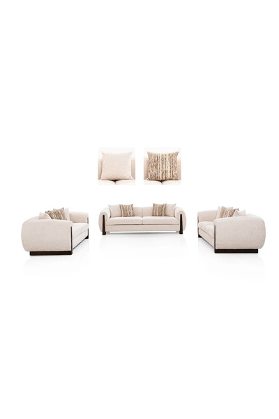 Midas Furniture CHENILLE SOFA SET 3 PCS 236X99X72 CM CREAM