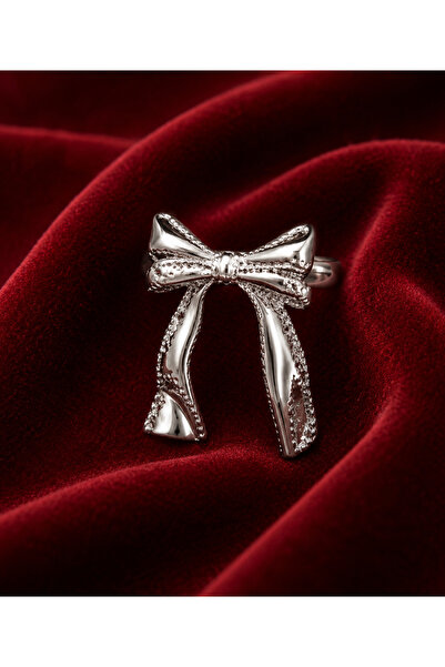 Sylvera Shop Bowknot Model Ring - Adjustable (Silver Color)